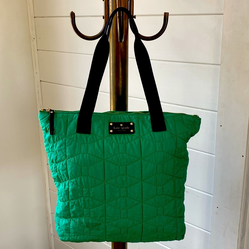 Kate Spade Green Quilted Tote Bag
